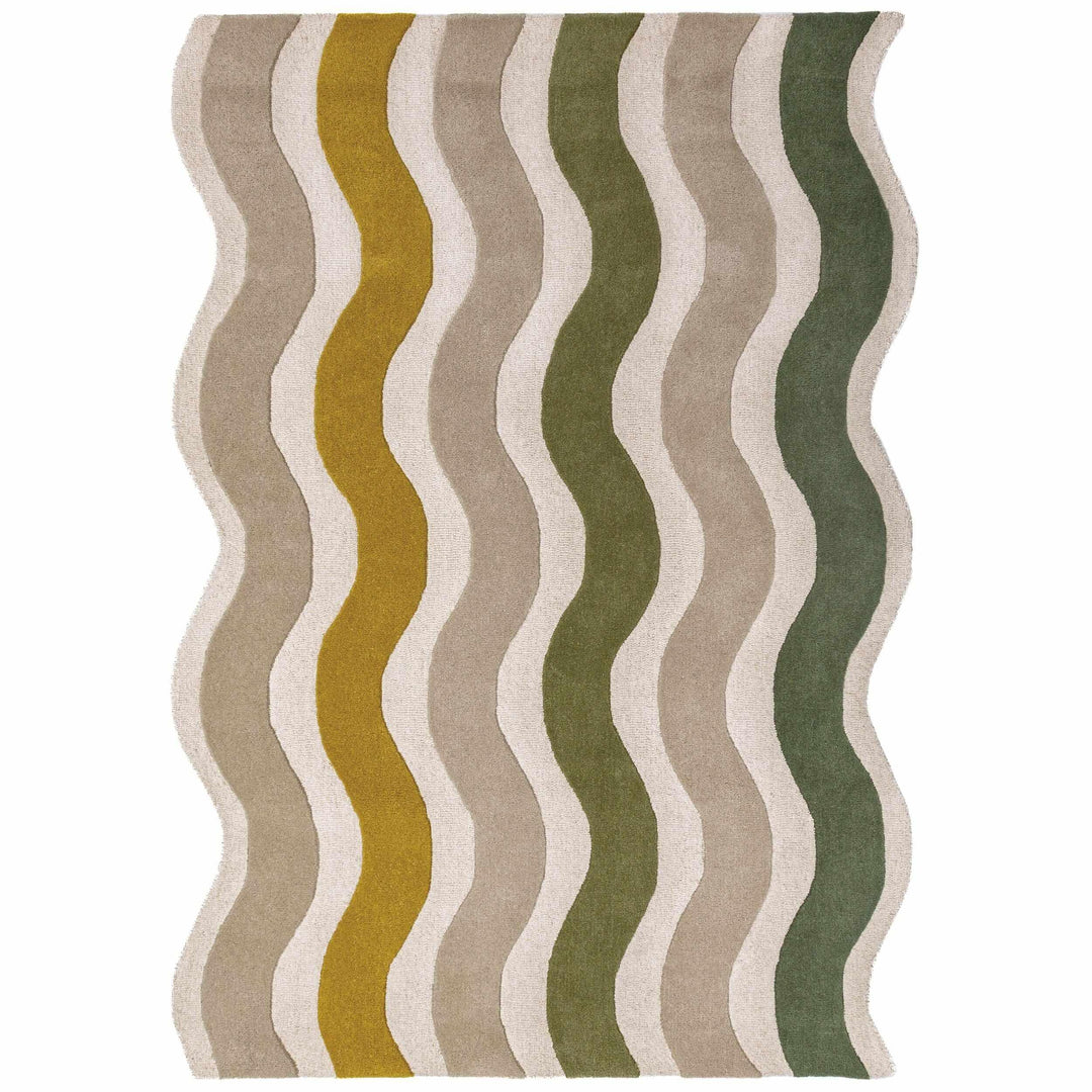 tapis salon laine cascade wool vert 