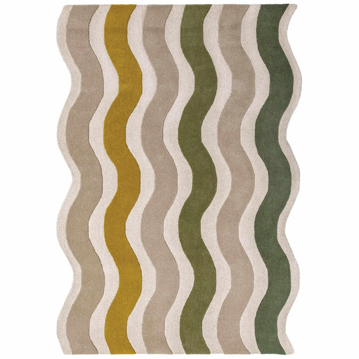 tapis salon laine cascade wool vert 
