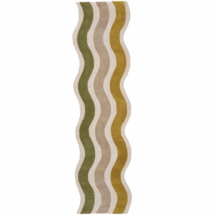 tapis couloir laine cascade wool vert 