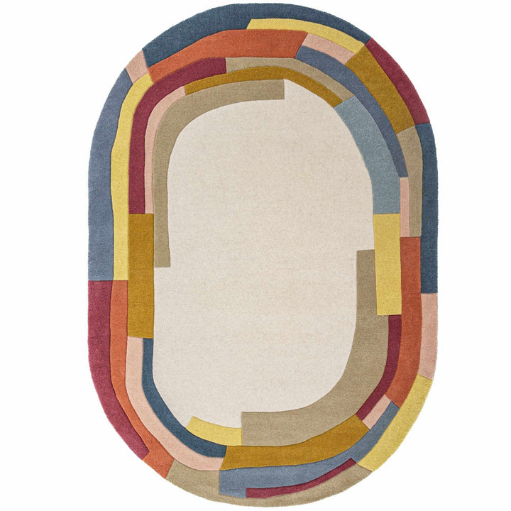 tapis ovale laine emryc multicolore 