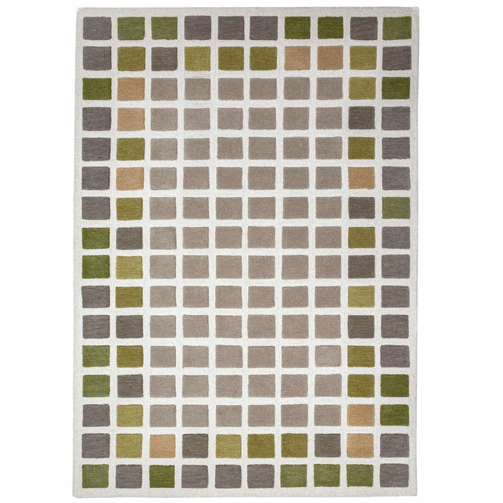 tapis salon laine renga vert 