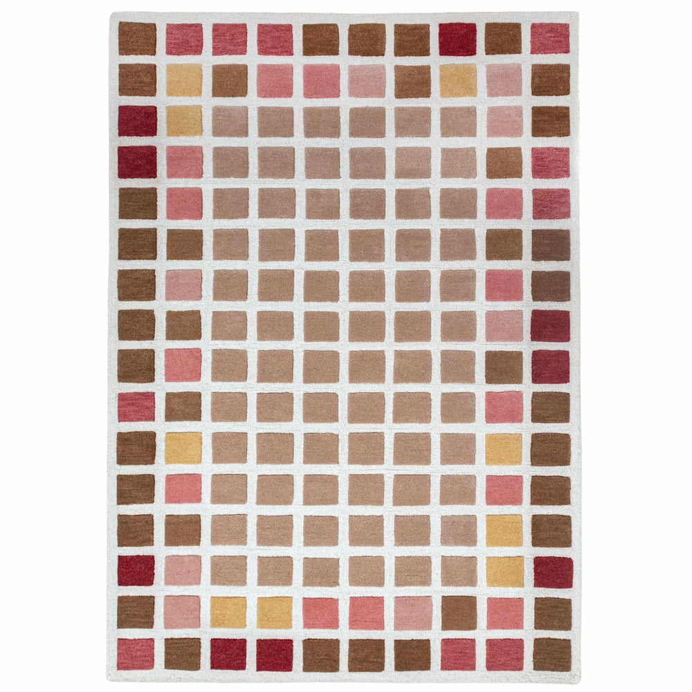 tapis salon laine renga rose #couleur_rose