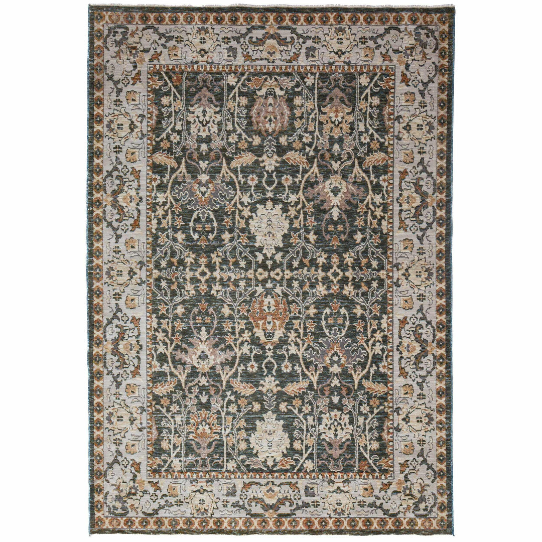 tapis salon vintage amelina vert 