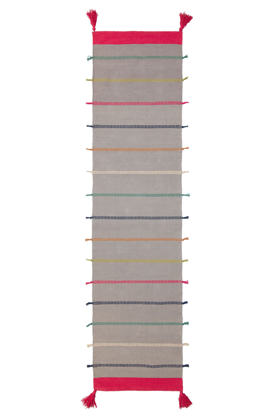 tapis couloir coton recyclé nahla gris multicolore 