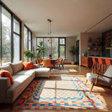 Tapis en laine CHECKERED BORDER