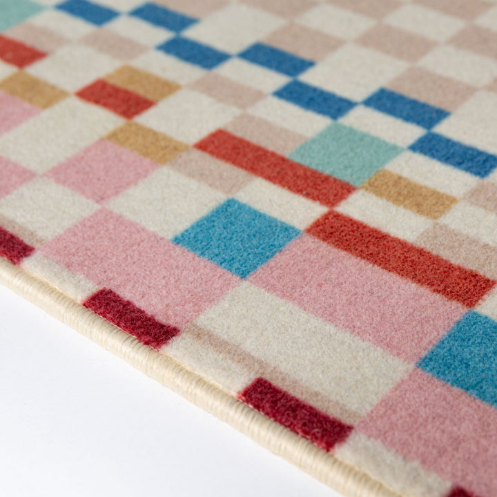 Tapis en laine CHECKERED BORDER