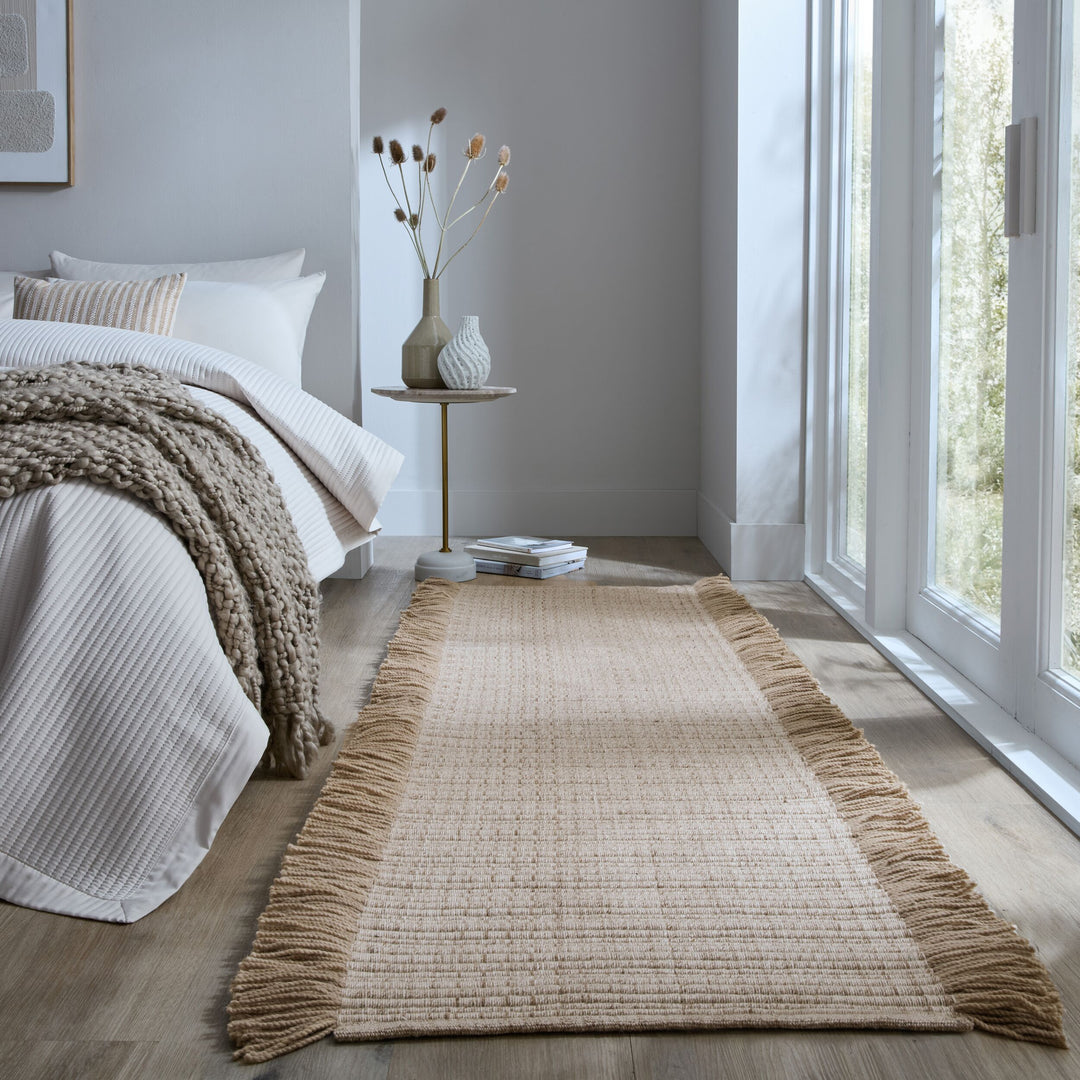 Tapis en laine de couloir FRANGES