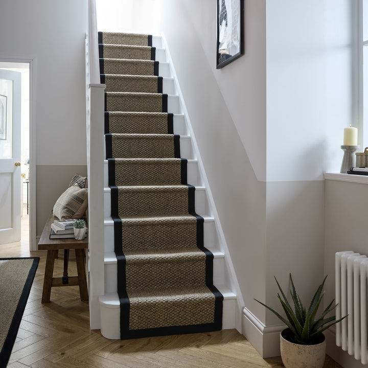 Tapis de couloir et escalier SISAL BORDER
