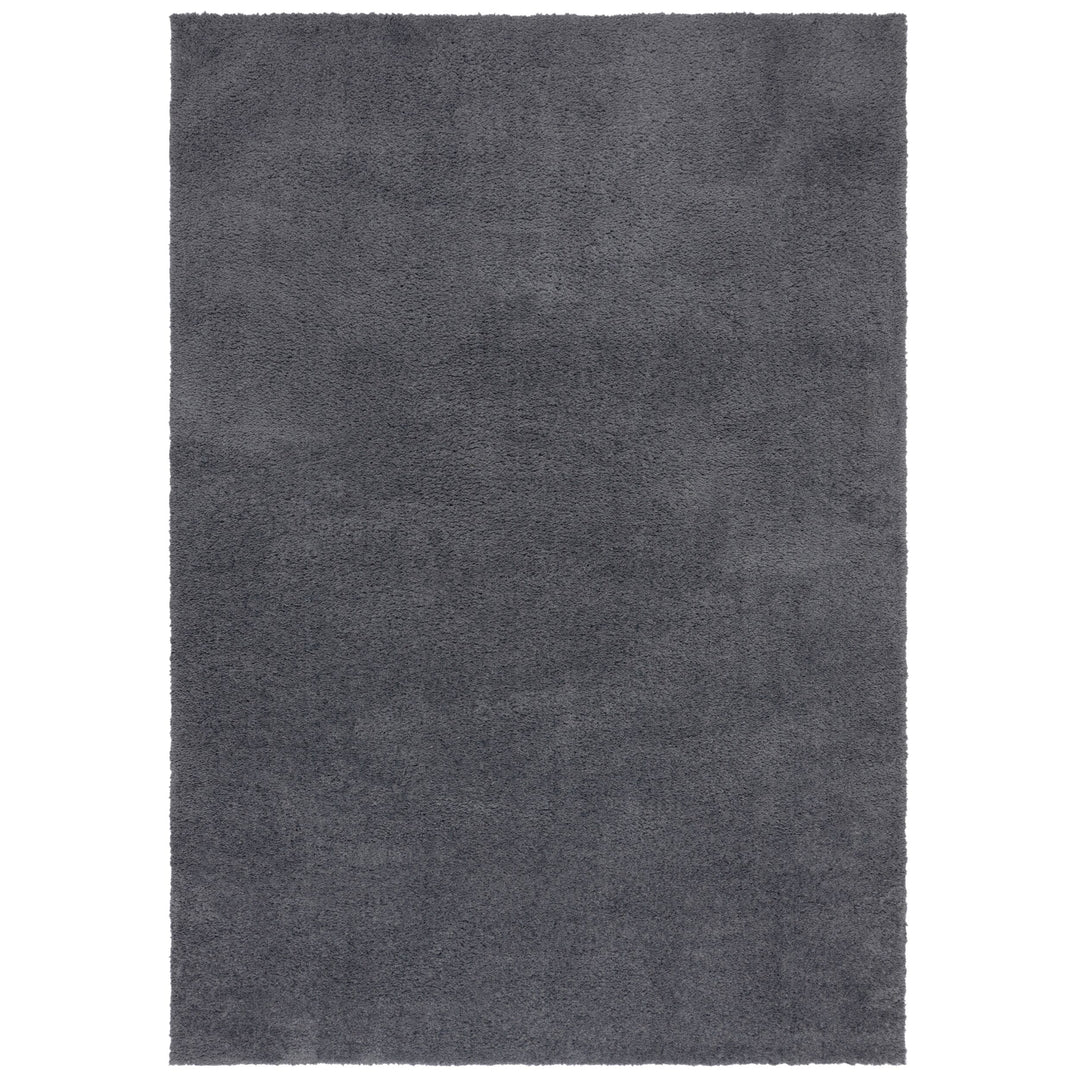 tapis salon fibres recyclées fluffy washable gris 