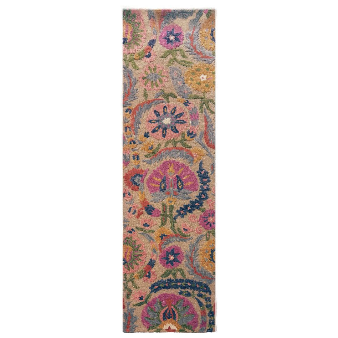 Tapis en laine de couloir AMIRA FLORAL