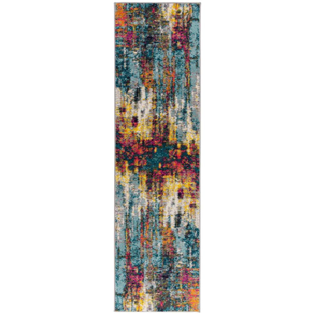 tapis couloir moderne abstraction multicolore 