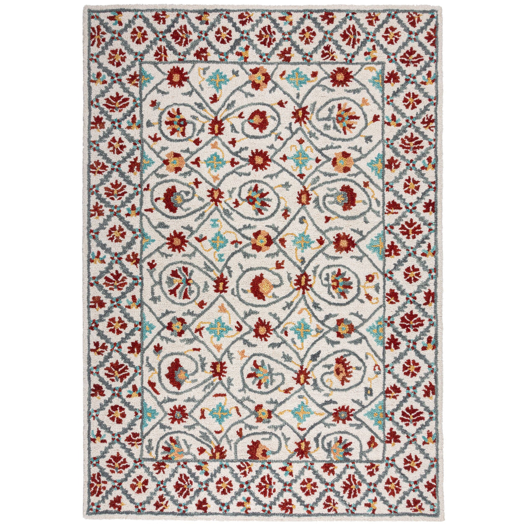 Tapis en laine IRIS Bleu et Rouge