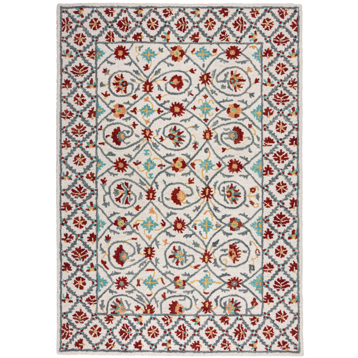Tapis en laine IRIS Bleu et Rouge