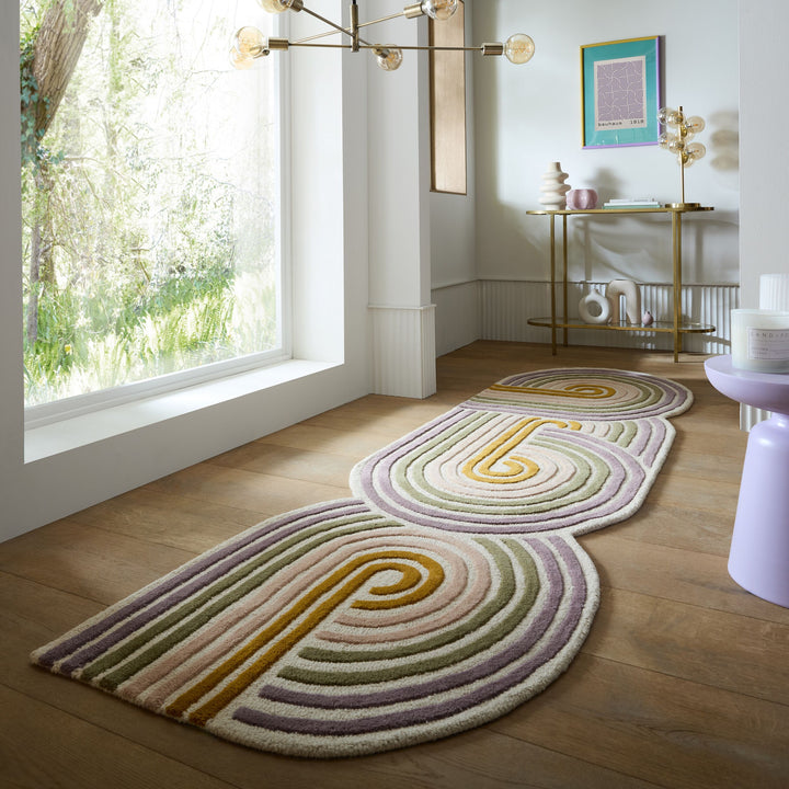 Tapis en laine de couloir SPIRAL