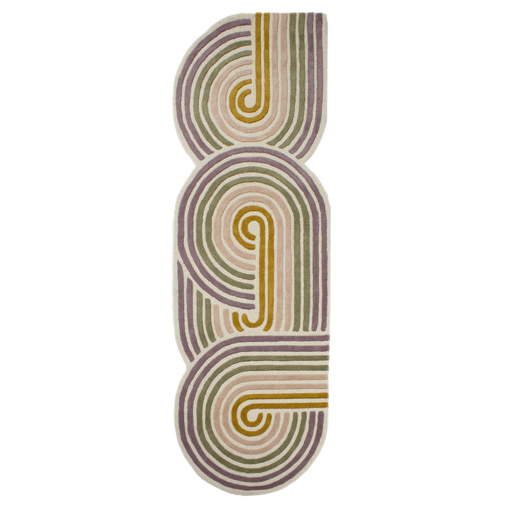 Tapis en laine de couloir SPIRAL