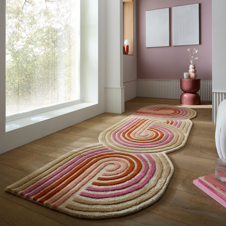 Tapis en laine de couloir SPIRAL
