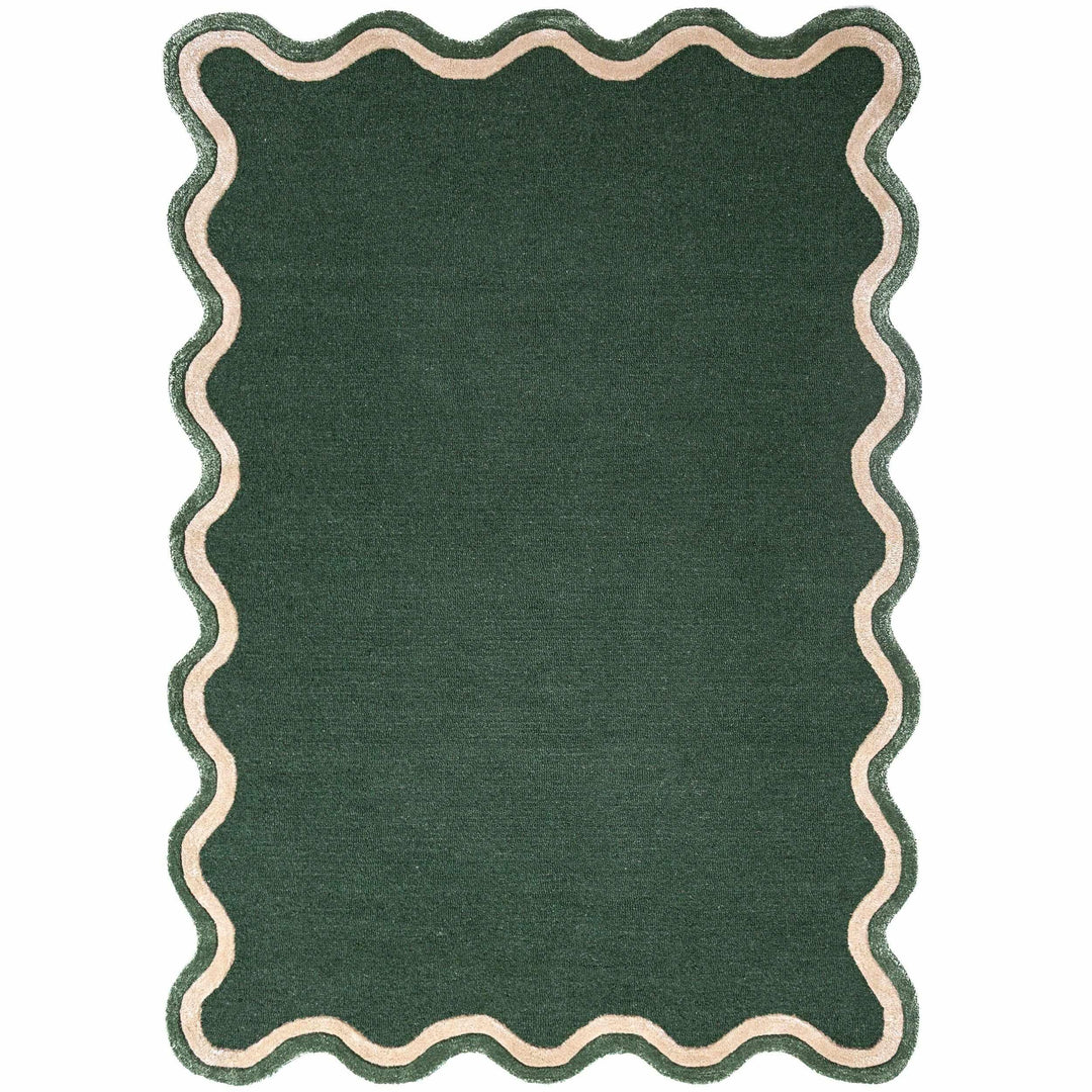 tapis salon laine et viscose rivo vert 