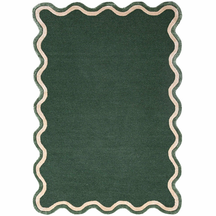 tapis salon laine et viscose rivo vert 