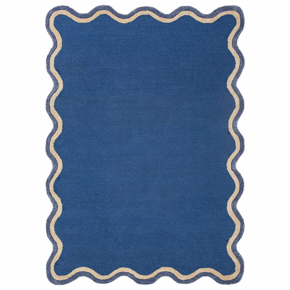 tapis salon laine et viscose rivo bleu marine #couleur_bleu-marine