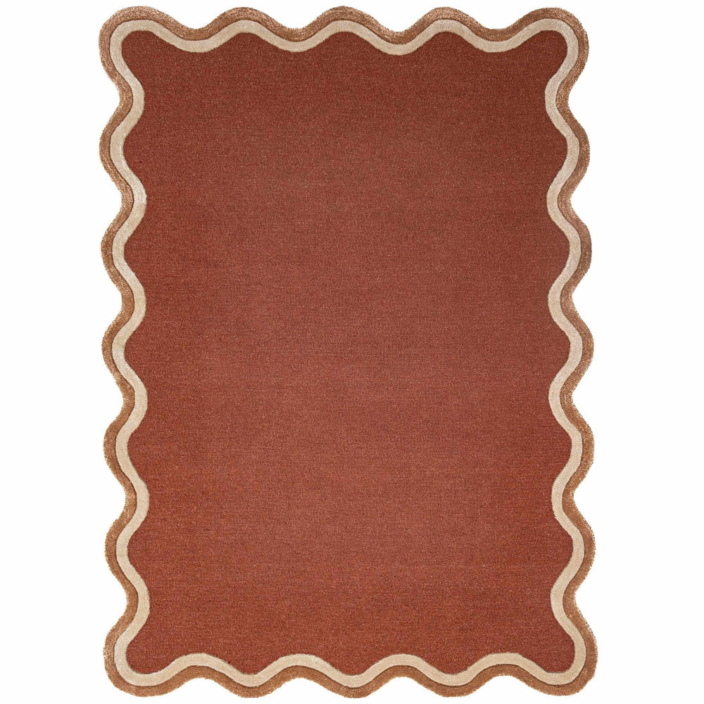 tapis salon laine et viscose rivo terracotta #couleur_terracotta