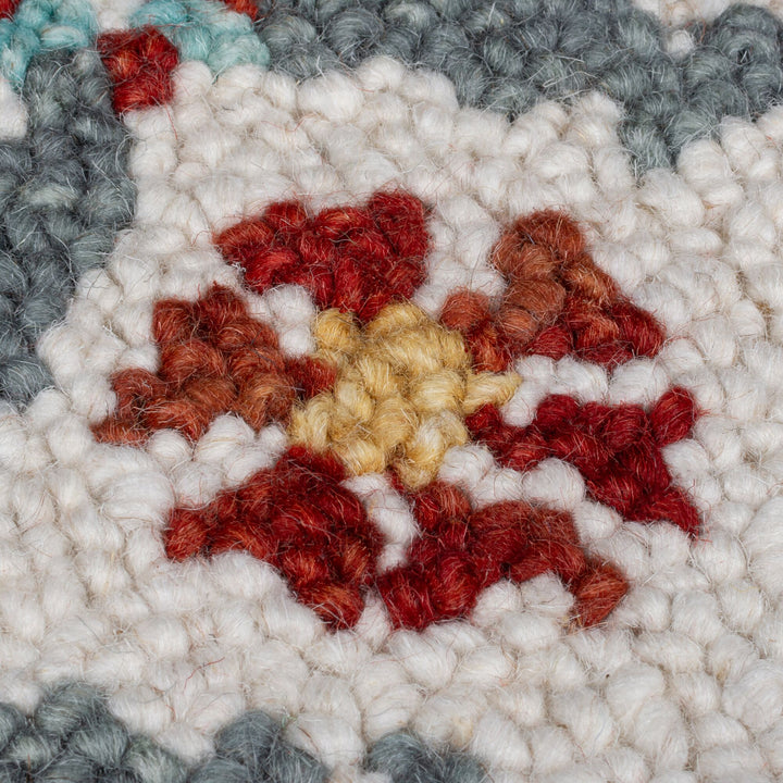 Tapis en laine IRIS Bleu et Rouge