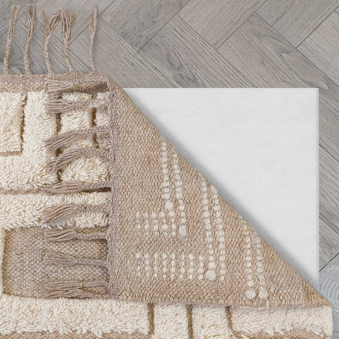 Tapis shaggy en laine GREEK KEY