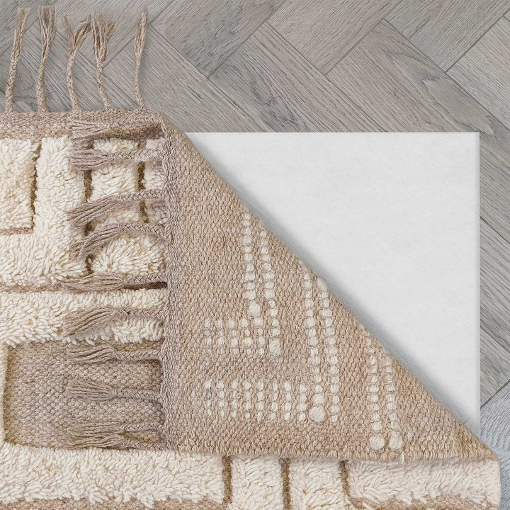 Tapis shaggy en laine GREEK KEY