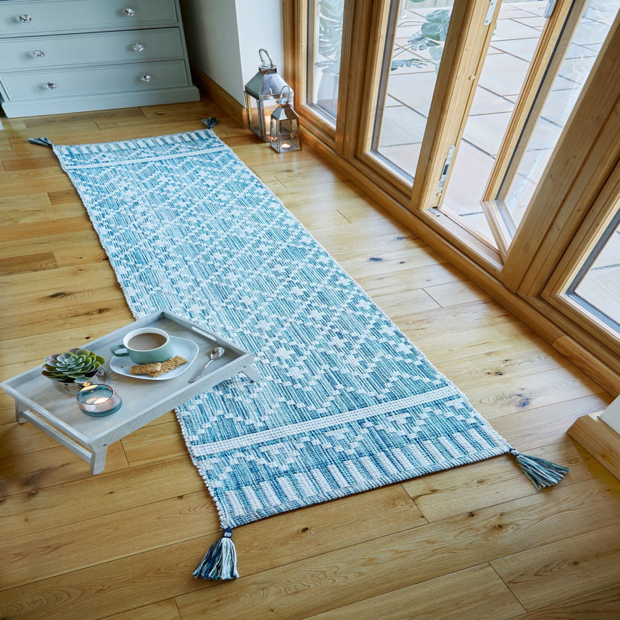 tapis de couloir avec franges leela