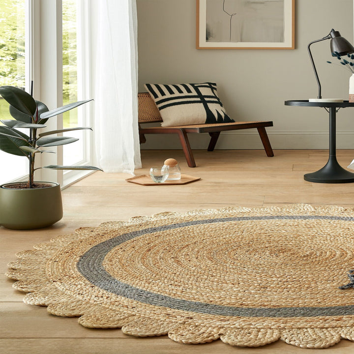 tapis en veritable jute beige grace