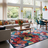 tapis en laine motif floral flairrugs
