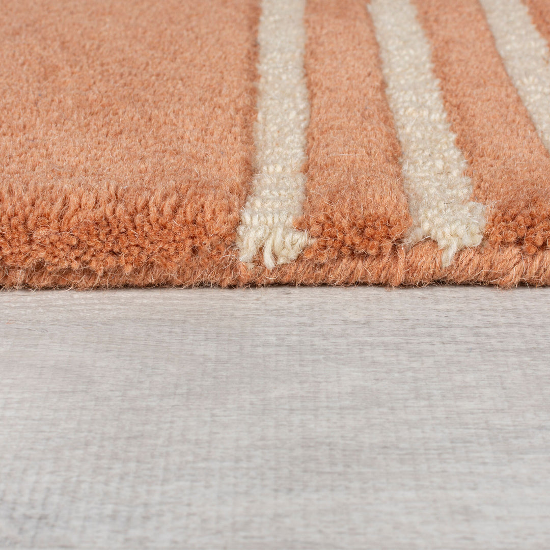 zoom matiere tapis graphique lozenge#couleur_terracotta